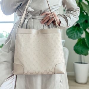 Gucci GG Canvas Shoulder Bag beige